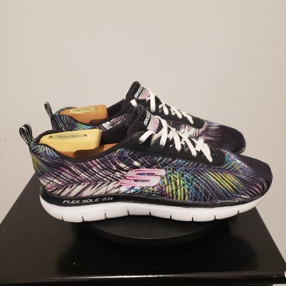 Skechers Flex Appeal 2.0 Tropical Breeze Womens Sports Trainers Size 8.5 - Picture 1 of 9